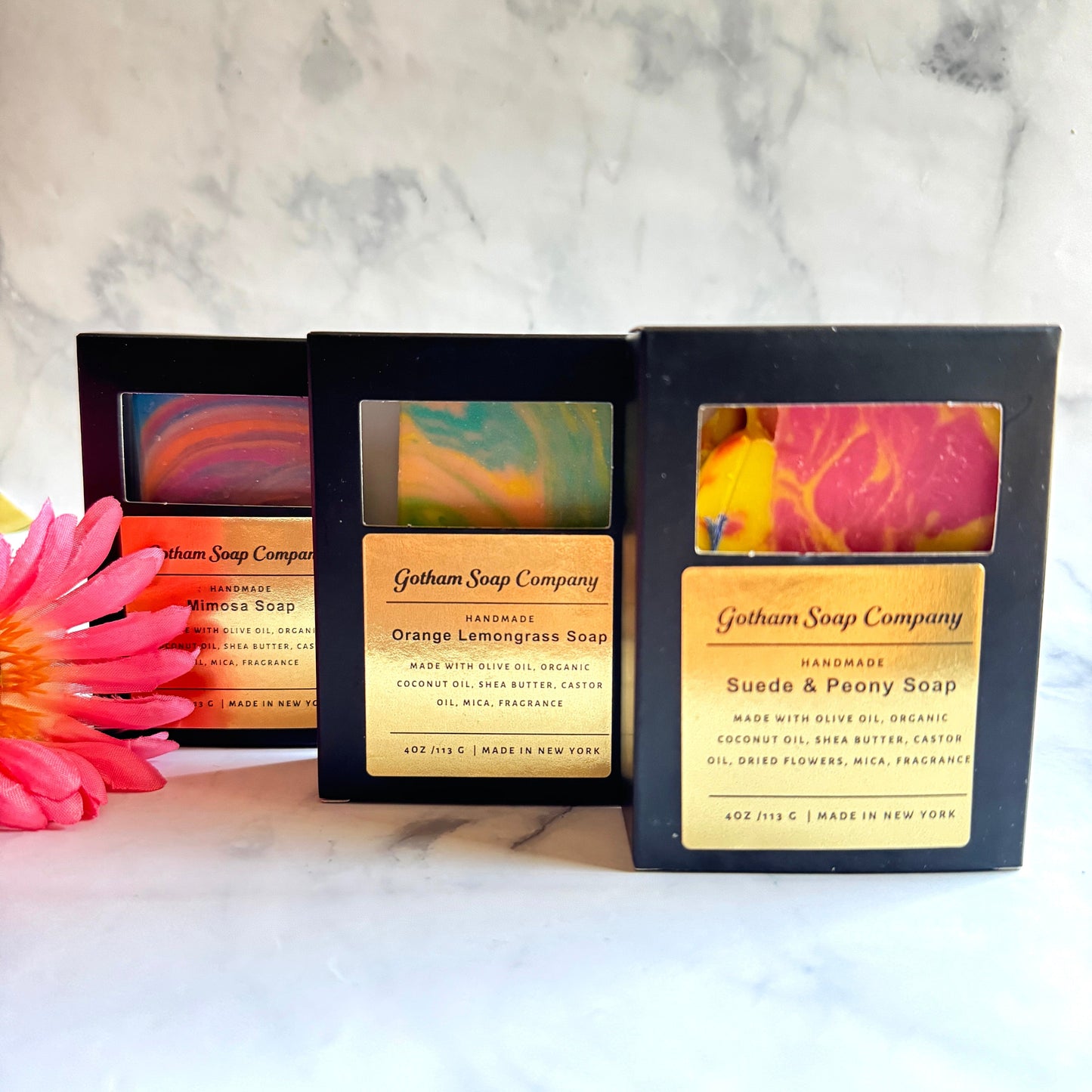 Gotham Soap Company  Blossom Trio Gift Box three soaps in a box